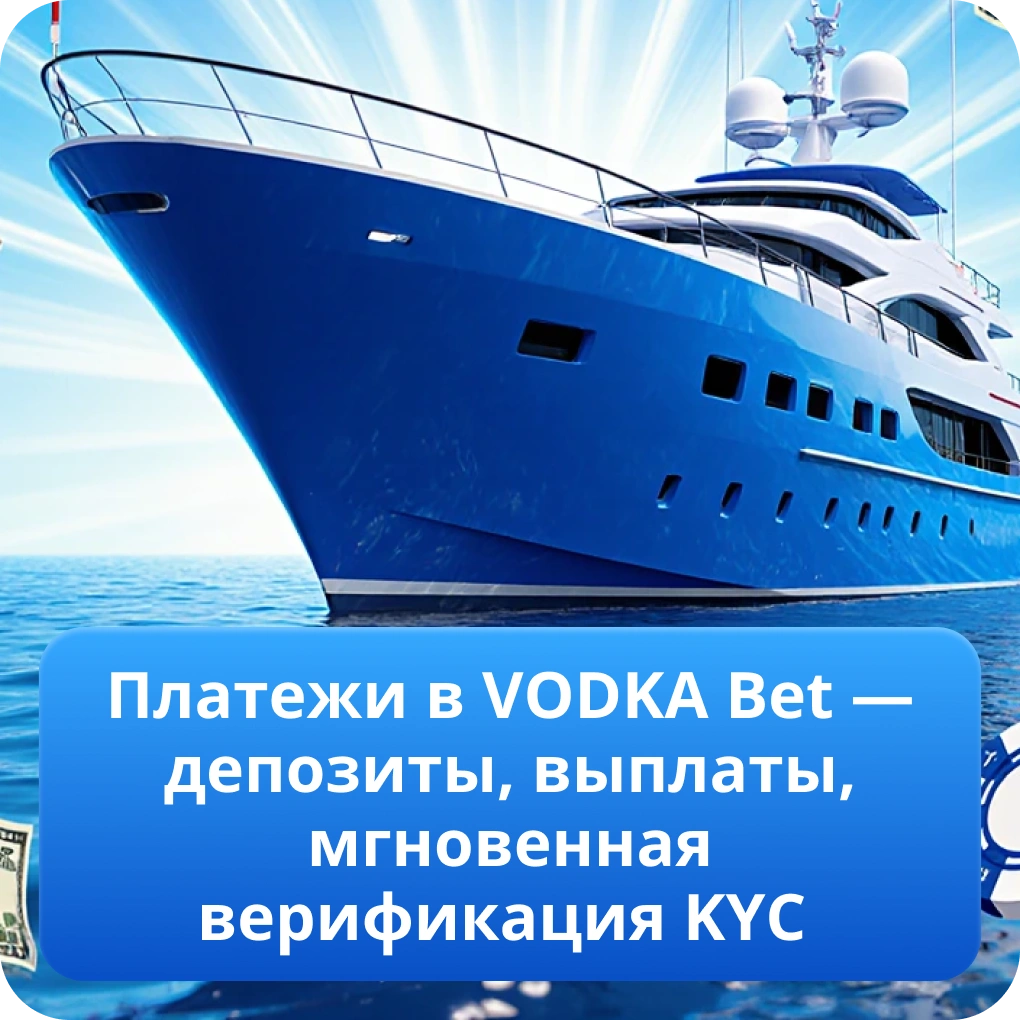 Платежи в VODKA Bet — депозиты, выплаты, мгновенная верификация KYC