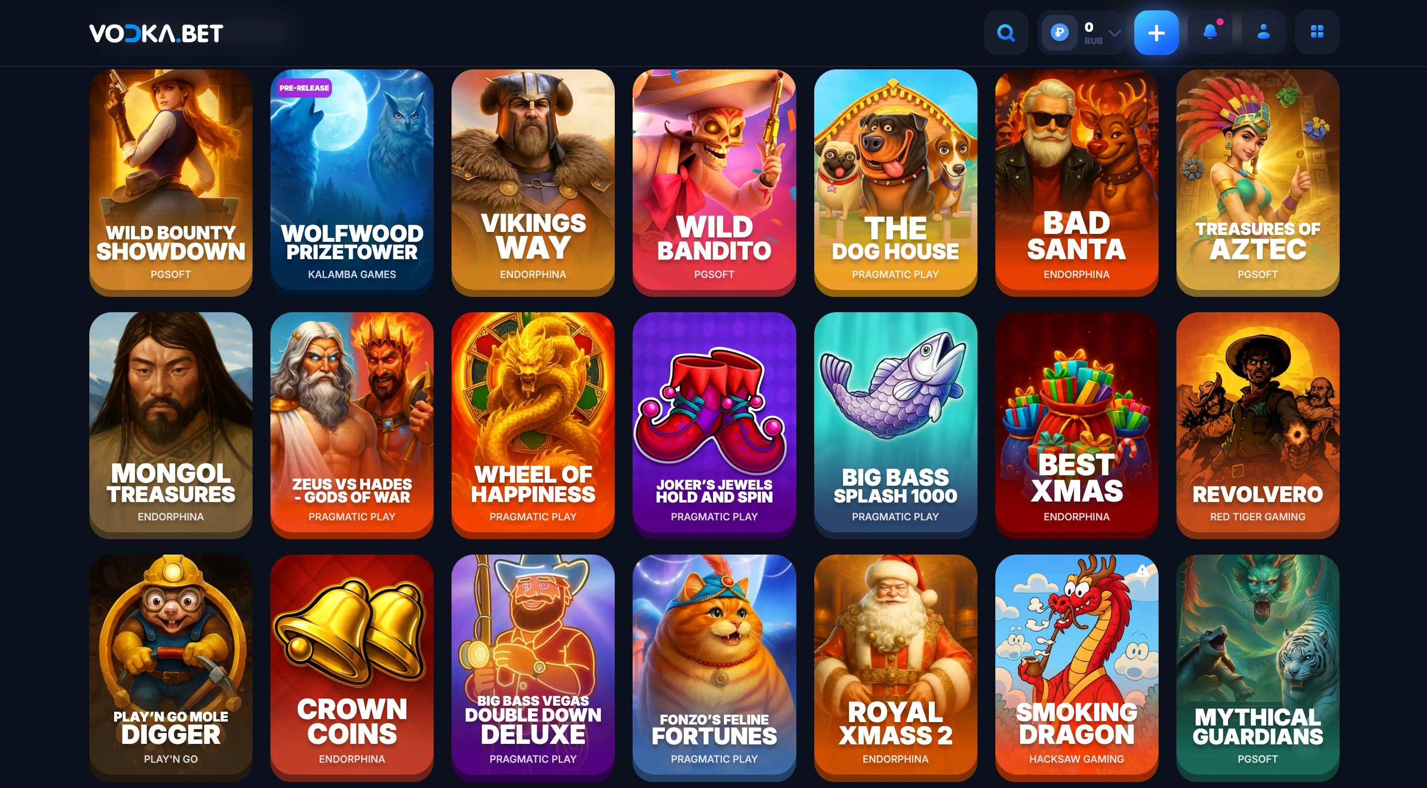Игровая коллекция VODKABET — crash, live и слоты с джекпотом $27 000